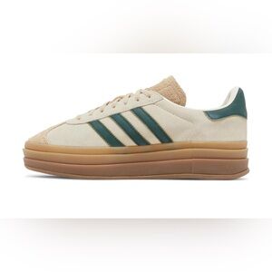 adidas Women’s Cream and Dark Green Platform Sneakers